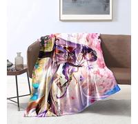 Genshin Impact Raiden Shogun Couverture Polaire imprimée en Flanelle pour lit, canapé, Chaise, Toutes Saisons, literie pour Enfant 31,5 x 47,3 Pouces Flanelle (80 x 120 cm)