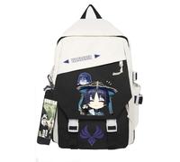 Genshin Impact Sac à dos noir [Balladeer] Scaramouche D Cosplay Cartable pour filles, enfants, adolescents, hommes, Backpack Sac à dos imprimé tendance unisexe, sac à dos de voyage décontracté