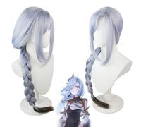 Genshin Impact Shenhe Cosplay Perruque Glace Bleu Tresse Perruque avec Cap Anime Perruques pour Femmes Enfants Halloween Carnaval Fête De Noël