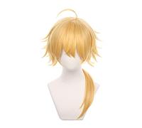 Genshin Impact Tohma Cosplay Wig Tohma Short Golden Ponytail Hair Heat Resistant Wig