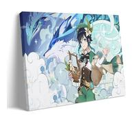 Genshin Impact - Venti, Dvalin and Wolf of The North Official Artwork Poster Peinture décorative sur toile Art mural pour salon, chambre à coucher, art mural, impression d'image moderne, décoration de