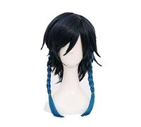 Genshin Impact Venti Wigs Gradient Blue Short Braided Heat Resistant Synthetic Hair Game Anime Cosplay Wig + Wig Cap
