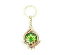 Genshin Porte-clés lumineux avec breloque en forme de clé Sumeru Dendro - Doré - Accessoire de cosplay - Œil de Dieu, jaune, M