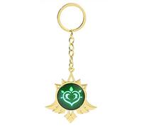 Genshin Porte-clés lumineux en forme de vec breloque en forme de jouet Impact Mondstadt Vision Dendro Porte-clés en or Figurine de jeu Porte-clés Genshin Personnage Accessoires Cosplay