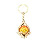 Genshin Porte-clés lumineux Sumeru Geo avec pendentif en forme de figurine de jeu dorée - Accessoires de cosplay - Œil de Dieu, jaune, M