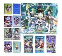 Genshinimpact Carte Animée, 160PCS Cartes à Collectionner Anime Carte Postale Édition Collector d'Honneur Coffret de Trading Card Anime Card Packs Enfants Cartes Games pour Les Amateurs D'anime Cadeau