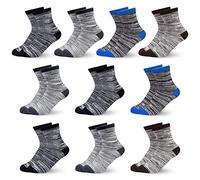 GENTABY Chaussettes en Coton pour homme pour enfants 10 Paires à col rond Souples et élastiques pour les Chaussettes enfants de 10-14 ans.