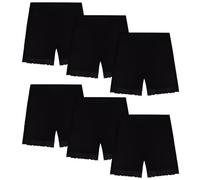 GENTABY Short pour filles en noir - Short de sécurité - Legging court - Short de vélo - Short pour la maison - Confortable et respirant - Short en dentelle - Lot de 6 - 1-10 ans, 6-8 ans Slim