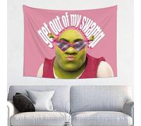 Gentcreate Tapisserie murale amusante Shrek « Get Out Of My Swamp Meme » à suspendre pour dortoir, décoration d'intérieur pour chambre à coucher, salon (101,6 x 76,2 cm)