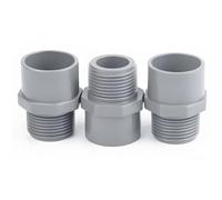 GENTERUN Manchon en PVC Épais ID 20-50MM X Tube De Connexion Externe NPT, Adaptateur Fileté for L'irrigation, Jardin, Pipeline-Gris 2 Pièces(50mm)