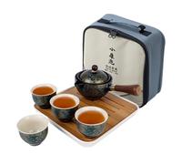 GENTERUN Service À Thé Chinois Gongfu En Porcelaine Avec Infuseur Et Théière En Forme De Fleurs Exquise, Rotation À 360°, Tasse À Thé En Céramique For Pu'er