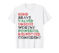 Gentil, Courageux, Unique, Digne de Puissance, respecté, confiant T-Shirt Graphique avec Valeur