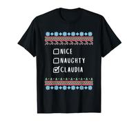 Gentile Coquine Noël Claudia Pull Moche T-Shirt Graphique avec Valeur
