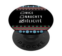 Gentile Coquine Noël Félicité Pull Moche PopSockets PopGrip Adhésif