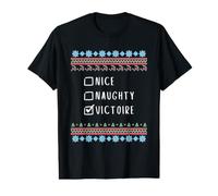 Gentile Coquine Noël Victoire Pull Moche T-Shirt Graphique avec Valeur