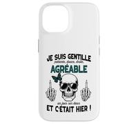 Gentille mais Pas Stupide Cadeau Insolite Humour Femme ado Coque pour iPhone 14