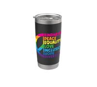 gentillesse paix égalité amour inclusion espoir diversité Gobelet isotherme en acier inoxydable double paroi
