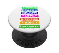 Gentillesse Paix Égalité Amour Inclusion Espoir Diversité PopSockets PopGrip Adhésif