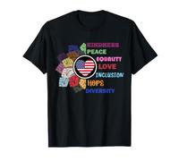 Gentillesse Paix Égalité Amour Inclusion Espoir Diversité T-Shirt