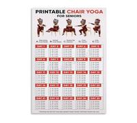 Gentle Chair Yoga for Seniors Poster, 28-Day Fitness Challenge Guide with Easy Poses, Motivational Wall Art for Elderly, Living Room Decor(Unframed,12x18inch(30x45cm))