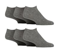 Gentle Grip 6 Paires Homme Chaussettes Courtes pour Diabetique Chaussettes Basses Extra Larges Sans Elastique (39-45, Gris)