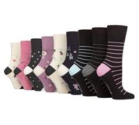 Gentle Grip 9 Paires Femme Chaussettes Bambou Sans Elastiques Extra Large Sans Couture Non Comptimantes Chaussettes (37-42, Solrm414237)