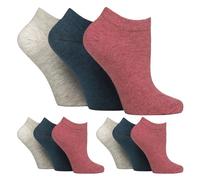 Gentle Grip 9 Paires Femme Chaussettes Courtes pour Diabétiques Chaussettes Sans Elastique Extra Large | Bhaussettes Basses (37-42, Corail/Gris/Sarcelle)