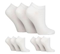 Gentle Grip 9 Paires Femme Chaussettes Courtes pour Diabétiques Chaussettes Sans Elastique Extra Large | Bhaussettes Basses (37-42, Blanc)