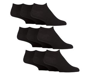 Gentle Grip 9 Paires Homme Chaussettes Courtes pour Diabétiques Chaussettes Circulation Sanguine Sans Elastique | Chaussettes Sport Extra Large (46-50, Noir)