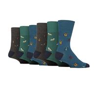 Gentle Grip - Lot de 6 Paires De Chaussettes Sans Elastique Diabetique Pour Hommes (39-45, Insectes)
