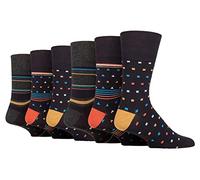 Gentle Grip Sock Shop Lot de 6 paires de chaussettes souples non élastiques en bambou pour homme, SOMRM09, L