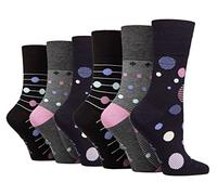 Gentle Grip Sock Shop SOLRM38 Lot de 6 paires de chaussettes en bambou non élastiques pour femme 37-42, Noir
