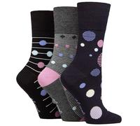Gentle Grip SOCKSHOP Femme Toit souple À motifs et à rayures Doux Respirant Chaussettes en bambou dans un multipack de 3 Couleurs Assorties Taille 37-41 Orbe Horizon 37-41