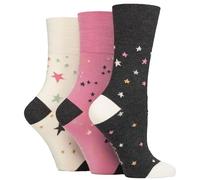 Gentle Grip SOCKSHOP Femme Toit souple À motifs et à rayures Doux Respirant Chaussettes en bambou dans un multipack de 3 Couleurs Assorties Taille 37-41 Nuit étoilée 37-41
