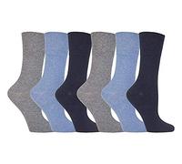 Gentle Grips 6 Paires de Dames Chausettes - Bleus, 4-8 UK, 37-42, 37-42