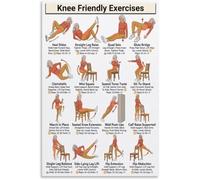 Gentle Knee Exercises for Seniors Poster Low Impact Workout Routine Chart Canvas Wall Art for Home Gym Living Room