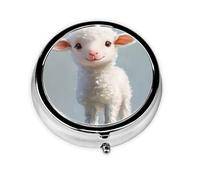 Gentle Lamb Pilulier portable à 3 compartiments, peut être mis dans un portefeuille, une poche, léger et pratique, mini boîte à pilules ronde