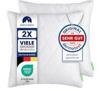 Gentle North Lot de 2 oreillers (80x80 cm Gros) - pour lit et comme Coussin canape décoratif - avec Fermeture éclair pour Le Rembourrage - Coussin de canapé - Lavable jusqu'à 60 °C, Certifié Öko-Tex