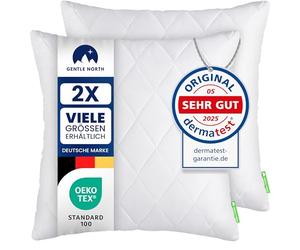 Gentle North Lot de 2 oreillers (80x80 cm Gros) - pour lit et comme Coussin canape décoratif - avec Fermeture éclair pour Le Rembourrage - Coussin de canapé - Lavable jusqu'à 60 °C, Certifié Öko-Tex