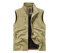 Gentleman Costume pour homme - Gilet d'extérieur pour la pêche - Vêtement d'été léger et décontracté - Coupe ample - Veste sans manches pour les activités de plein air - Vêtements d'automne - Tenue