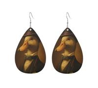 Gentleman Duck Boucles D'Oreilles En Cuir Tendance Boucles D'Oreilles Légères Boucle D'Oreille Pour Quotidien Femme Décorations
