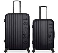 gentleman farmer - lot de 2 - valises grand format et weekend porter - noir noir G