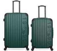 gentleman farmer - lot de 2 - valises grand format et weekend porter - vert fonce vert fonce G