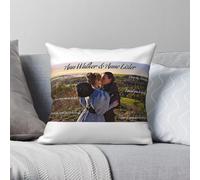 Gentleman Jack Ann Walker & Anne Lister Taie d'oreiller carrée Polyester Lin Velours Imprimé Fermeture Éclair Housse de coussin Canapé