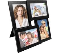 Gentpovth 12x12 pouces Pêle-Mêle Cadres Multiple Famille, Cadre photo Galerie pour 4 photos, noir collage de photos, Mural ou vertical cadre, Décoration Murale pour l'affichage de la Chambre du Salon