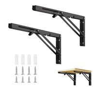 Gentpovth 2 Pièces 300 mm Support Etagere Pliabl, Supports Triangulaires Angulaires Droits de 90 Degrés, Support Etagere Murale, Supports D' étagères Pliants Charge, pour Garage, Cuisine, Chambre