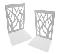 Gentpovth 2 pièces Branches Blanches Serre-Livres Métal Antidérapant, Séparateurs de Livres Anti Rayures, Organisateur Livres pour Étagères, pour Chambre à Coucher, bibliothèque, Bureau, école