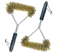Gentpovth 2 pièces Brosse Barbecue,12 pouces/30.5 cm BBQ Outils Accessoire Barbecue, avec Poils en Laiton, Sécurité Anti-brûlure, pour Nettoie Rapidement et efficacement Toutes Les grilles à 360°