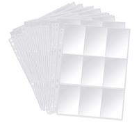 Gentpovth 20 Pcs protege carte double face 360 poches, Transparente Vierges Trading Card Sleeves, Poches des Deux côtés, 11 Trous pour Classeur à Anneaux, pour Cartes Trading Card Game Collection