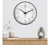 Gentpovth 20cm Moderne Horloge Murale Mute Silencieuse, avec des Chiffres faciles à Lire et Frontière respectueuse de l'environnement, sans coutil fonctionnant, pour Chambre, Cuisine, Bureau, école…